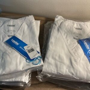 Landau White Scrub Top